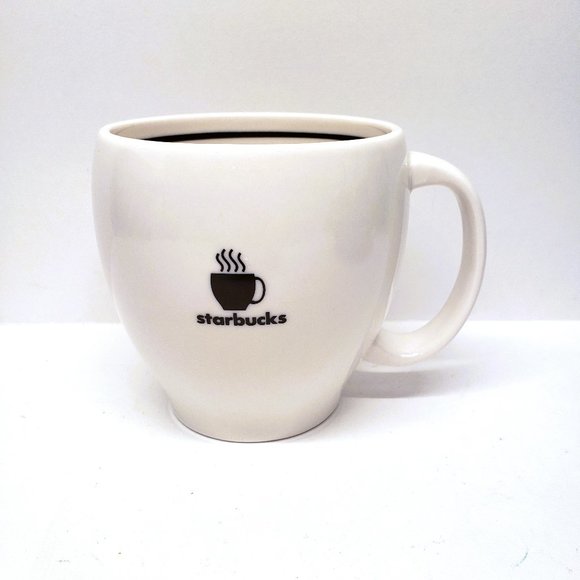 Starbucks Barista Abbey Mug Black White Ceramic Steam Coffee Cup Logo 14 Oz 2004 - Picture 1 of 7